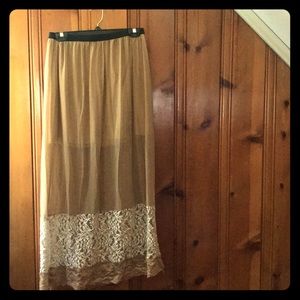 Long sheer skirt (built in slip)